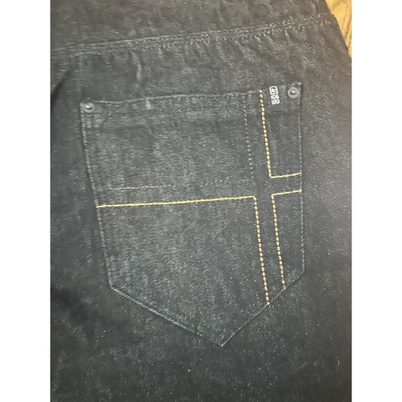 Rocawear Y2K Dark Denim Jeans Black Size 38 X 32 106830 Baggy Wide Leg Pants - Picture 14 of 16